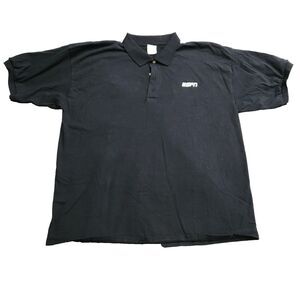 ESPN STAFF Polo Style Shirt Mens XL Black Two Sided